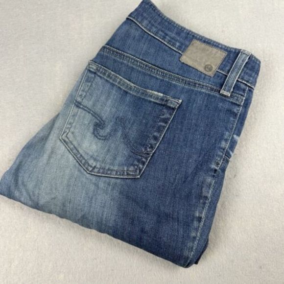 AG Adriano Goldschmied The Beau Slouchy Skinny Jeans Size 28R Women's Distressed - Picture 1 of 11